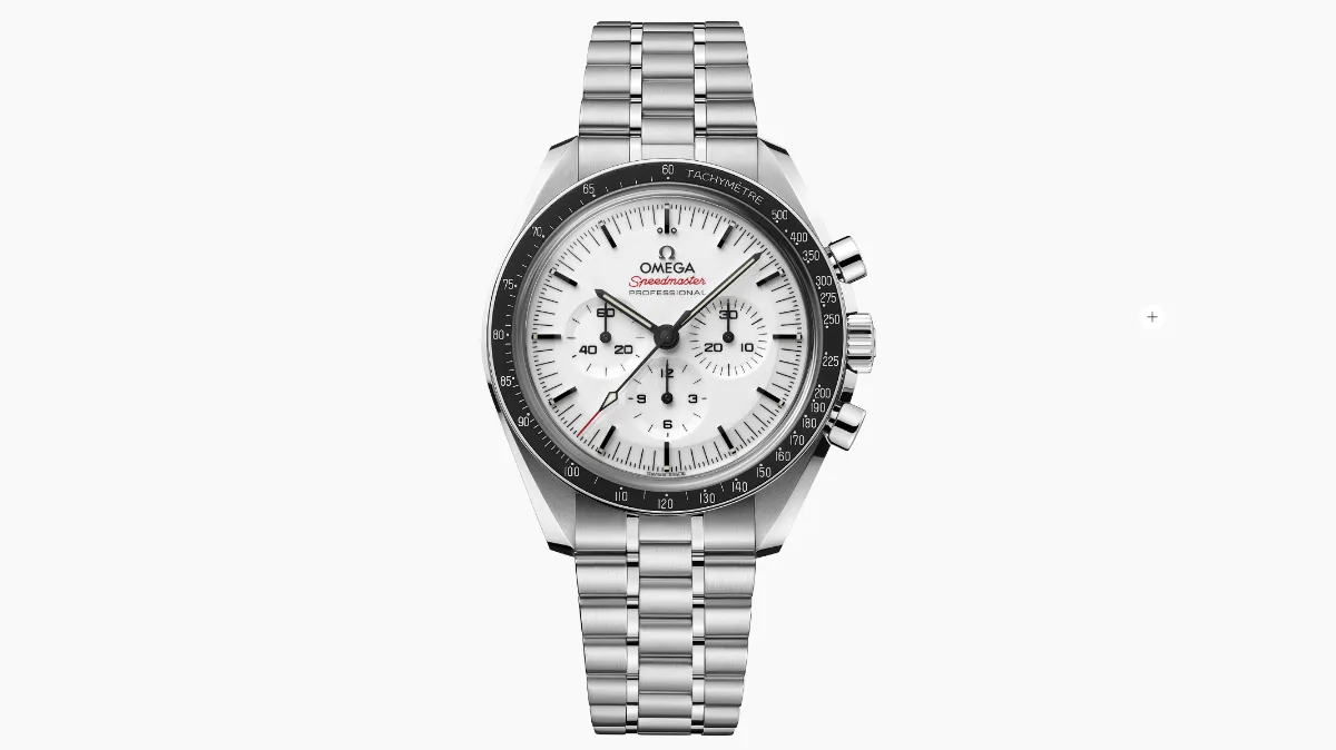 Omega Speedmaster white dial silver on silver